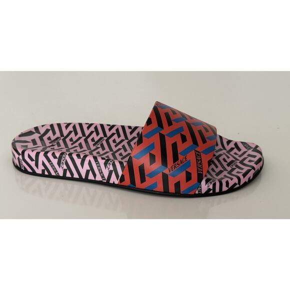 NIB Versace Women's Greca Signature Slides Sandals 9 US (39 Eu) 1004191 Italy - Picture 2 of 14